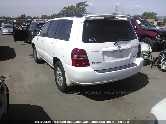 JTEHF21A430121487 - 2003 TOYOTA HIGHLANDER LIMITED WHITE photo 3