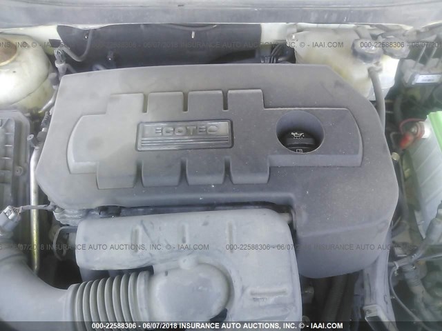 1G2ZG58B874195228 - 2007 PONTIAC G6 SE WHITE photo 10