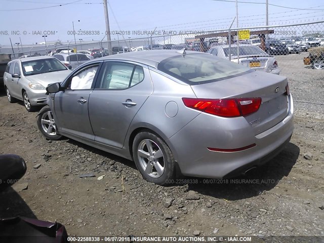 5XXGM4A7XFG483378 - 2015 KIA OPTIMA LX SILVER photo 3