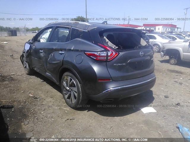 5N1AZ2MG3GN156040 - 2016 NISSAN MURANO S/SL/SV/PLATINUM GRAY photo 3