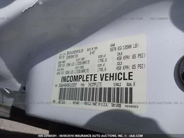 3D6WH48A28G123257 - 2008 DODGE RAM 3500 ST/SLT WHITE photo 10