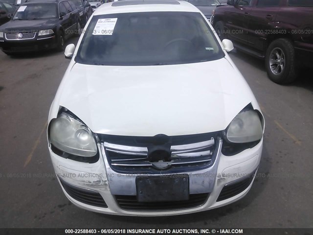 3VWEF71K17M196970 - 2007 VOLKSWAGEN JETTA WOLFSBURG WHITE photo 6