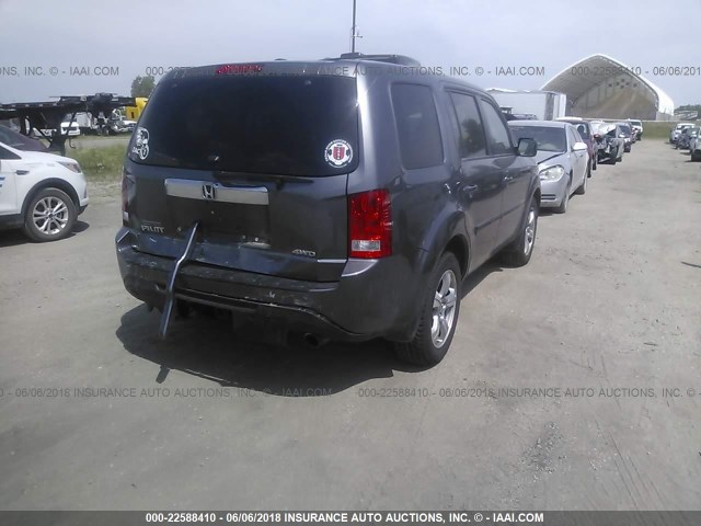 5FNYF4H73EB025266 - 2014 HONDA PILOT EXLN GRAY photo 4