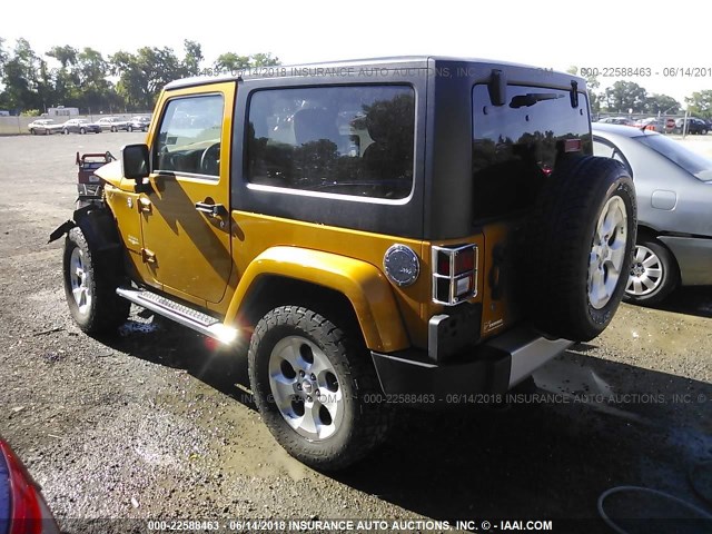 1C4AJWBG5EL167801 - 2014 JEEP WRANGLER SAHARA ORANGE photo 3