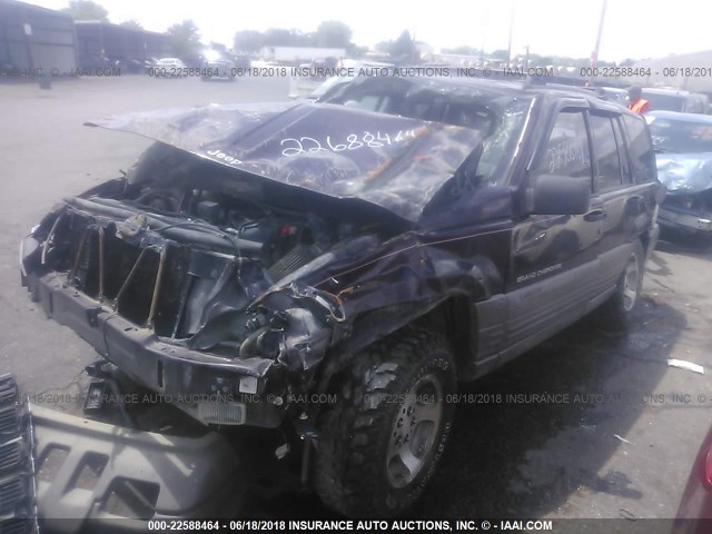 1J4GZ58S2WC152418 - 1998 JEEP GRAND CHEROKEE LAREDO/TSI MAROON photo 2