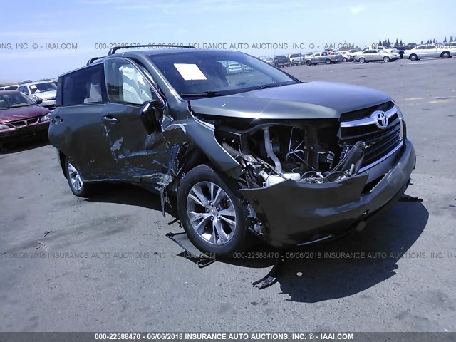 5TDBKRFH0FS096366 - 2015 TOYOTA HIGHLANDER LE/LE PLUS GRAY photo 1