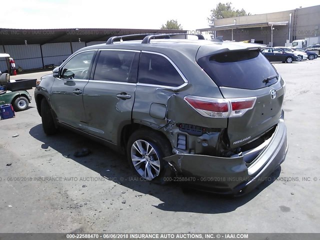5TDBKRFH0FS096366 - 2015 TOYOTA HIGHLANDER LE/LE PLUS GRAY photo 3