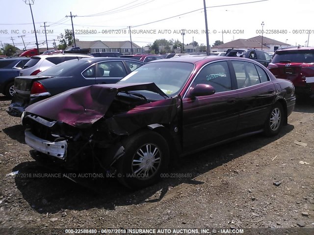 1G4HP54K02U149734 - 2002 BUICK LESABRE CUSTOM RED photo 2