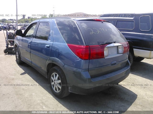 3G5DA03E52S597929 - 2002 BUICK RENDEZVOUS CX BLUE photo 3