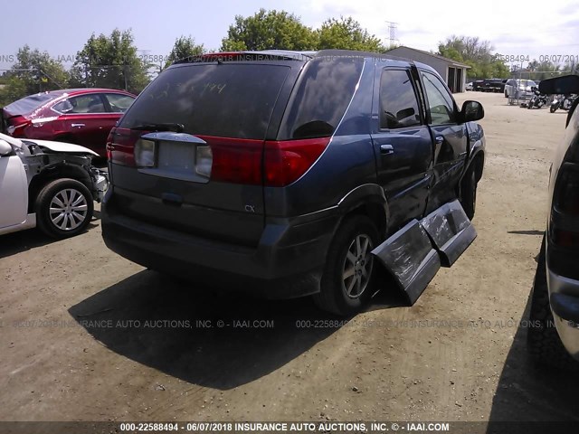 3G5DA03E52S597929 - 2002 BUICK RENDEZVOUS CX BLUE photo 4