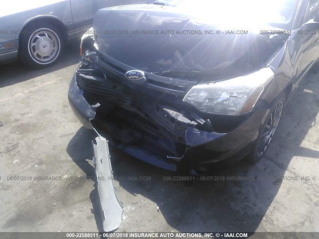 1FAHP3GN2AW252452 - 2010 FORD FOCUS SES BLACK photo 6