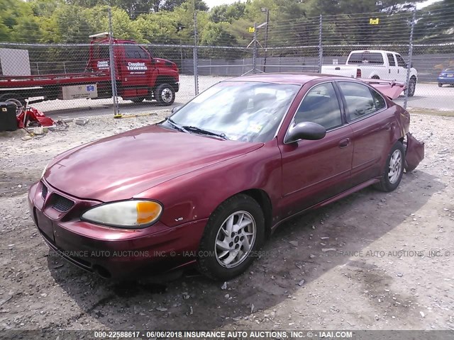 1G2NF52E73M652206 - 2003 PONTIAC GRAND AM SE1 RED photo 2