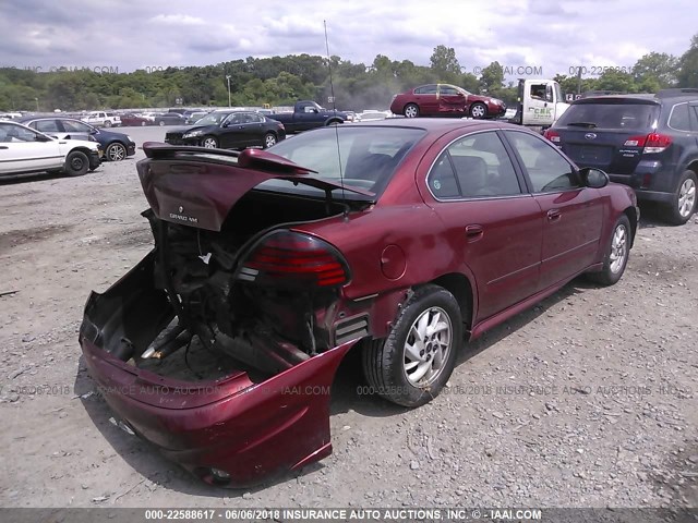 1G2NF52E73M652206 - 2003 PONTIAC GRAND AM SE1 RED photo 4