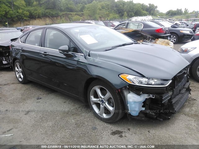 3FA6P0HD4FR102767 - 2015 FORD FUSION SE GREEN photo 1