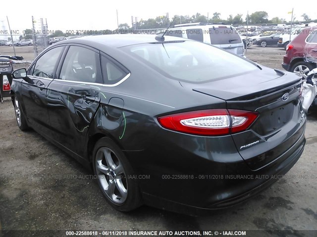 3FA6P0HD4FR102767 - 2015 FORD FUSION SE GREEN photo 3