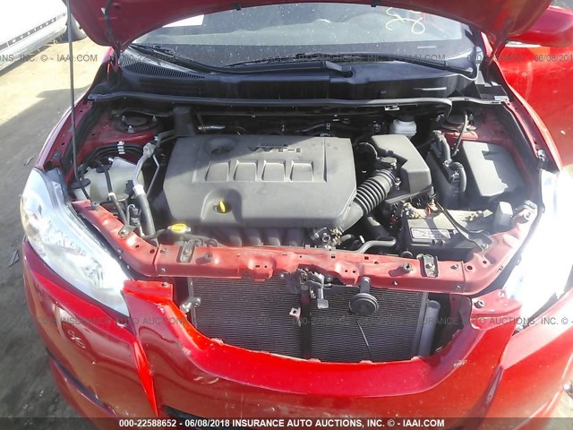 2T1KU4EE5CC889204 - 2012 TOYOTA COROLLA MATRIX  RED photo 10