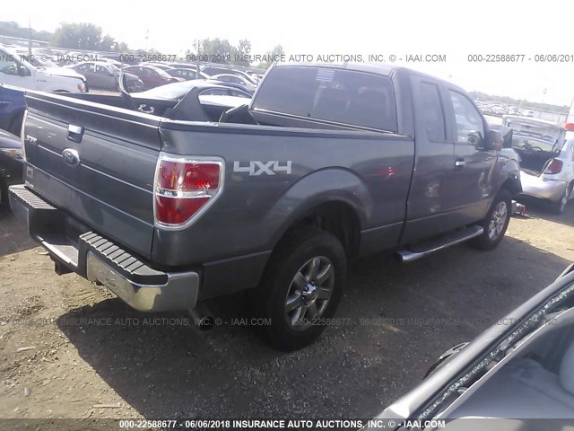 1FTFX1ET3DKD31065 - 2013 FORD F150 SUPER CAB GRAY photo 4