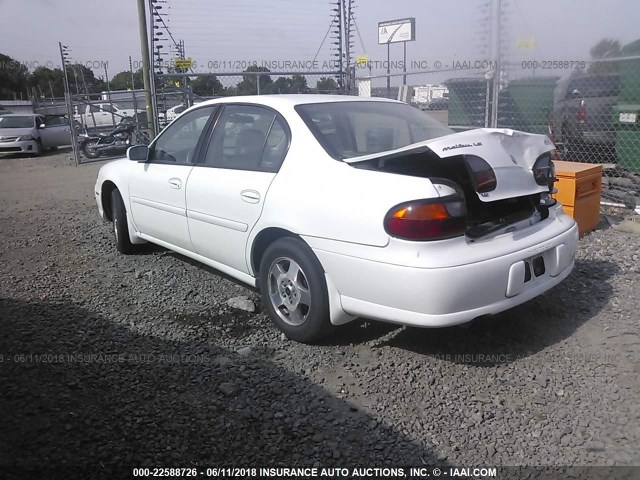 1G1NE52JX2M603309 - 2002 CHEVROLET MALIBU LS WHITE photo 3