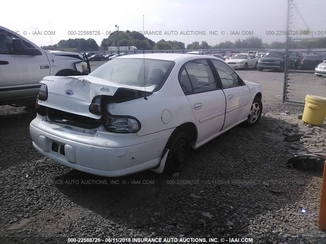 1G1NE52JX2M603309 - 2002 CHEVROLET MALIBU LS WHITE photo 4