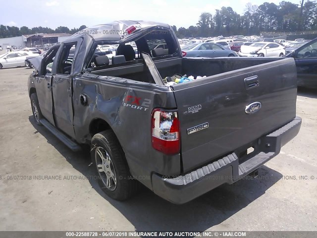 1FTPW12518KB55295 - 2008 FORD F150 SUPERCREW GRAY photo 3