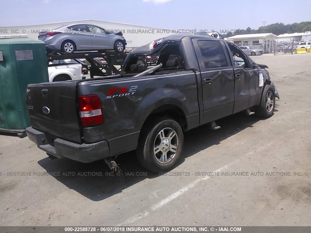 1FTPW12518KB55295 - 2008 FORD F150 SUPERCREW GRAY photo 4