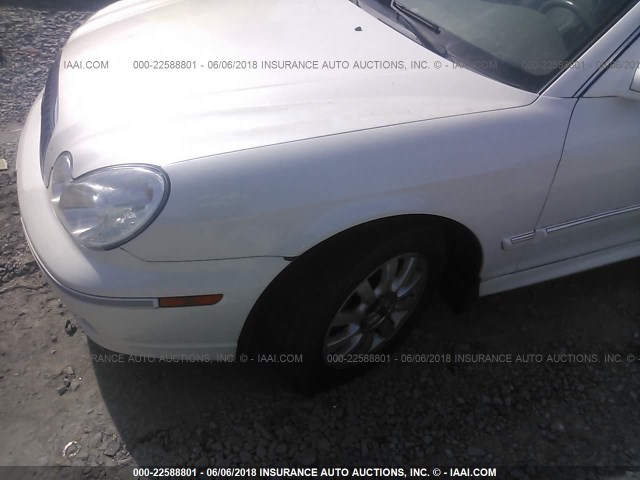 KMHWF35H94A007601 - 2004 HYUNDAI SONATA GLS/LX WHITE photo 6