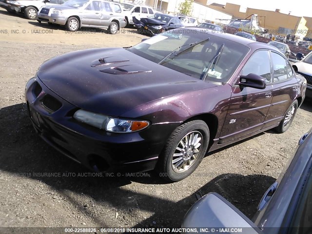 1G2WR52172F180374 - 2002 PONTIAC GRAND PRIX GTP იასამნისფერი ფოტო 2