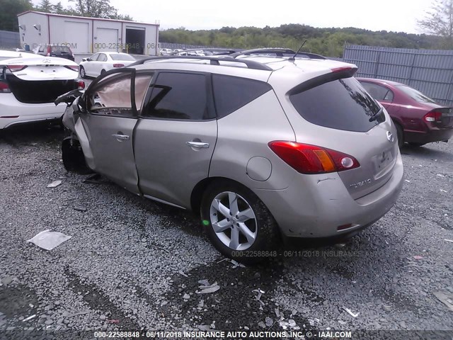 JN8AZ18W79W115749 - 2009 NISSAN MURANO S/SL/LE TAN photo 3