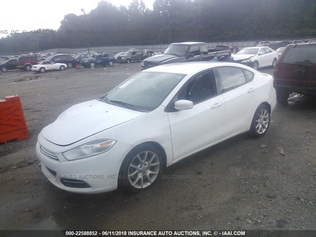 1C3CDFBA0DD104422 - 2013 DODGE DART SXT WHITE photo 2