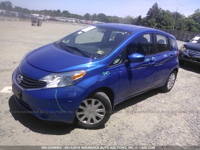 3N1CE2CPXFL356408 - 2015 NISSAN VERSA NOTE S/S PLUS/SV/SL/SR BLUE photo 2