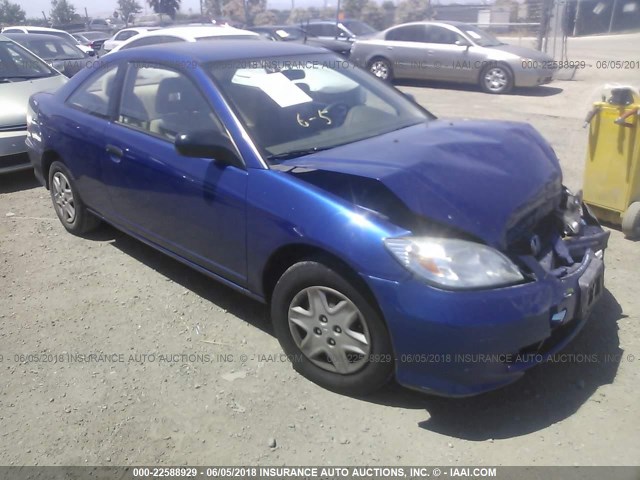 1HGEM221X5L066591 - 2005 HONDA CIVIC DX VP BLUE photo 1