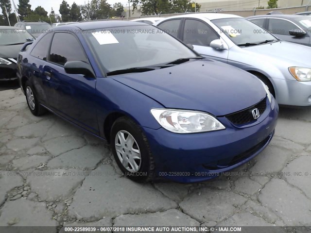 1HGEM22185L029152 - 2005 HONDA CIVIC DX VP BLUE photo 1
