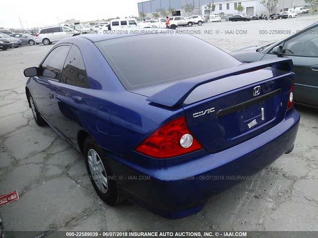 1HGEM22185L029152 - 2005 HONDA CIVIC DX VP BLUE photo 3