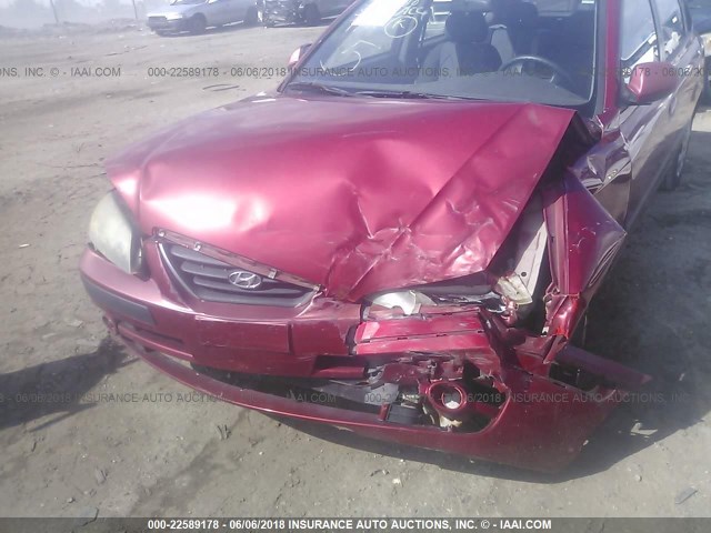 KMHDN56D85U149598 - 2005 HYUNDAI ELANTRA GLS/GT RED photo 6