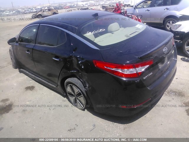 KNAGM4AD1C5010617 - 2012 KIA OPTIMA HYBRID BLACK photo 3