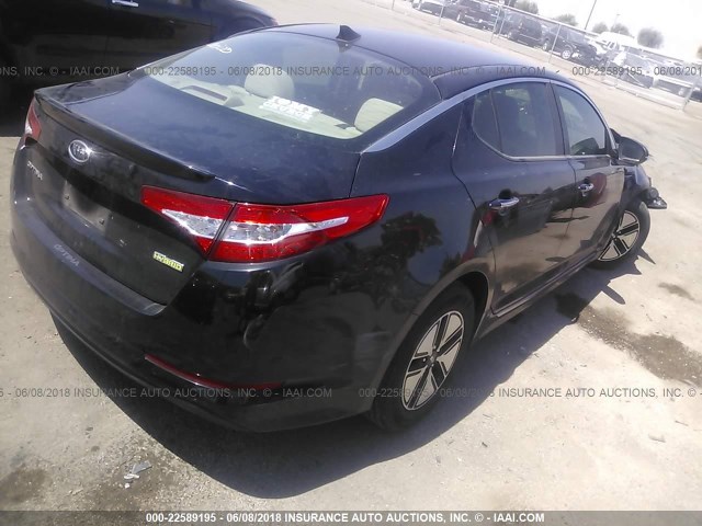 KNAGM4AD1C5010617 - 2012 KIA OPTIMA HYBRID BLACK photo 4