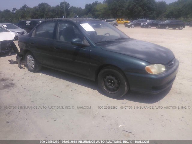 KNAFB121115913481 - 2001 KIA SEPHIA LS GREEN photo 1