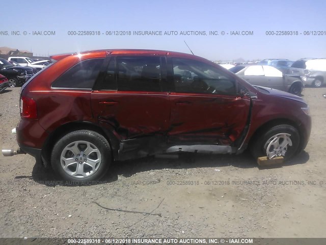 2FMDK3JC4EBA07198 - 2014 FORD EDGE SEL ORANGE photo 6