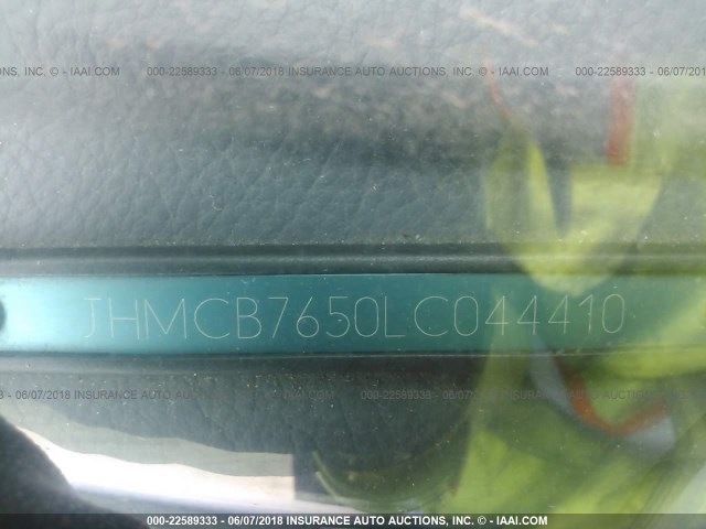 JHMCB7650LC044410 - 1990 HONDA ACCORD LX/EX BLUE photo 9