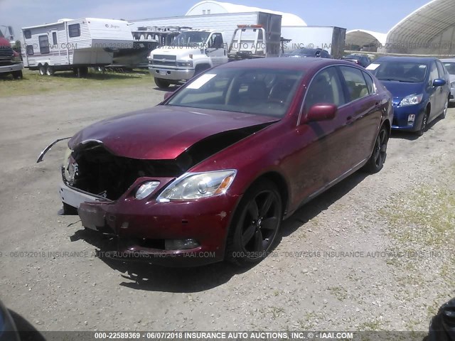 JTHBH96S465019529 - 2006 LEXUS GS GENERATION 200 300 RED photo 2