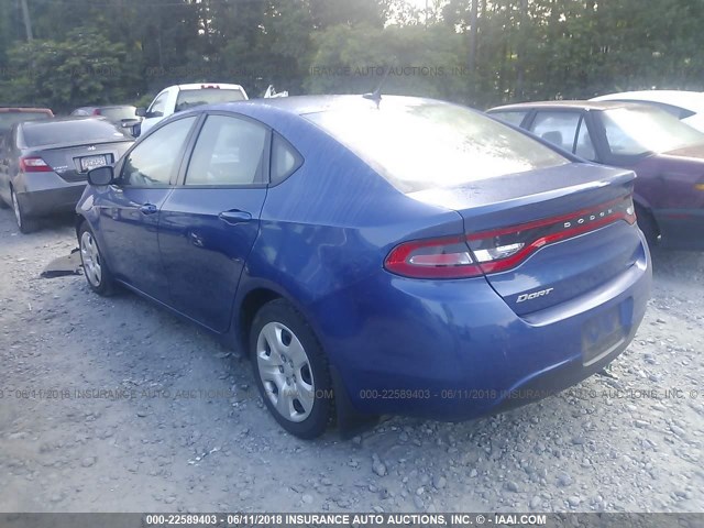 1C3CDFAA1ED803318 - 2014 DODGE DART SE BLUE photo 3