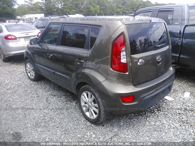 KNDJT2A65C7478467 - 2012 KIA SOUL +/!/SPORT BROWN photo 3