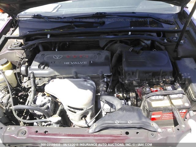 4T1BE32K22U112266 - 2002 TOYOTA CAMRY LE/XLE/SE წითელი ფოტო 10