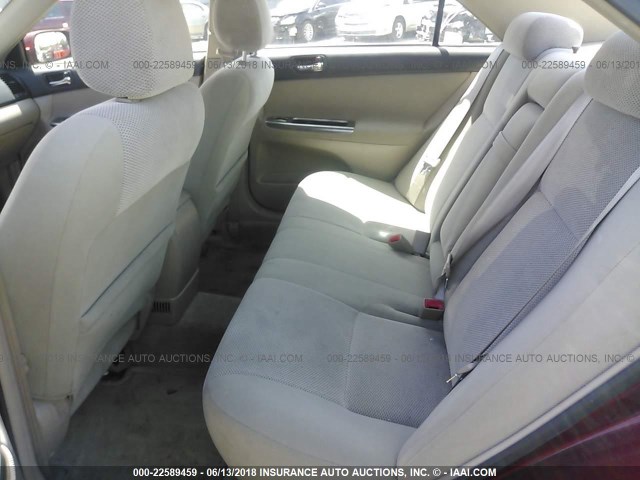 4T1BE32K22U112266 - 2002 TOYOTA CAMRY LE/XLE/SE წითელი ფოტო 8