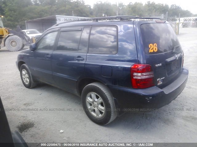 JTEHF21A130128512 - 2003 TOYOTA HIGHLANDER LIMITED BLUE photo 3