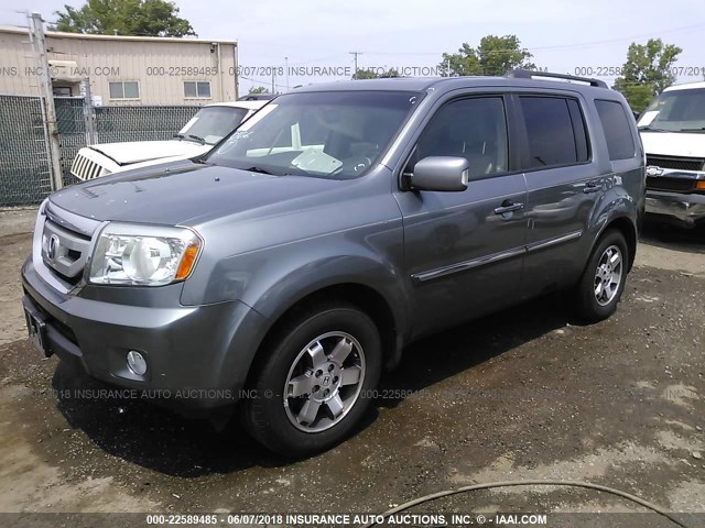 5FNYF48959B018035 - 2009 HONDA PILOT TOURING GRAY photo 2