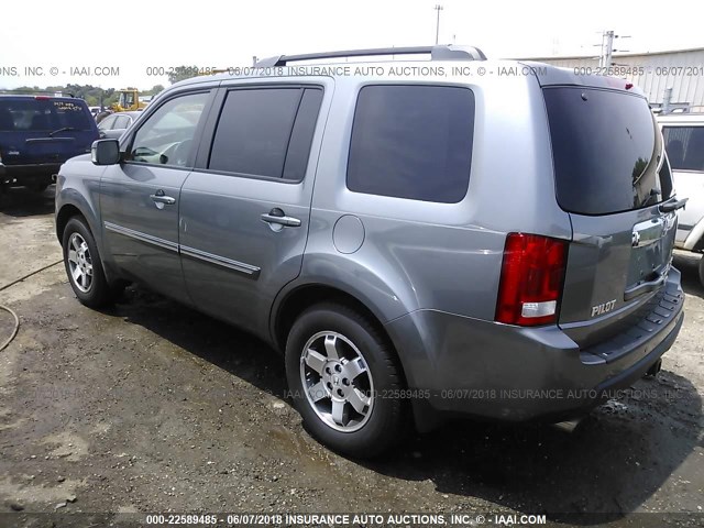 5FNYF48959B018035 - 2009 HONDA PILOT TOURING GRAY photo 3