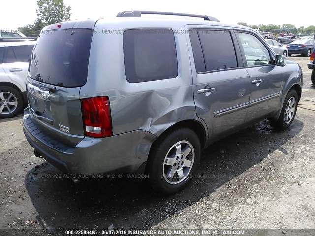 5FNYF48959B018035 - 2009 HONDA PILOT TOURING GRAY photo 4