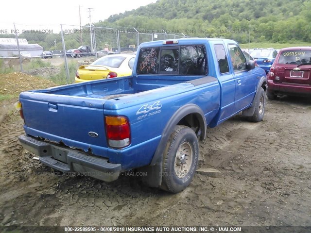 1FTZR15X7WPB38840 - 1998 FORD RANGER SUPER CAB BLUE photo 4