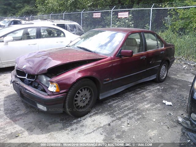 WBACB4326SFM20998 - 1995 BMW 325 I AUTOMATIC RED photo 2